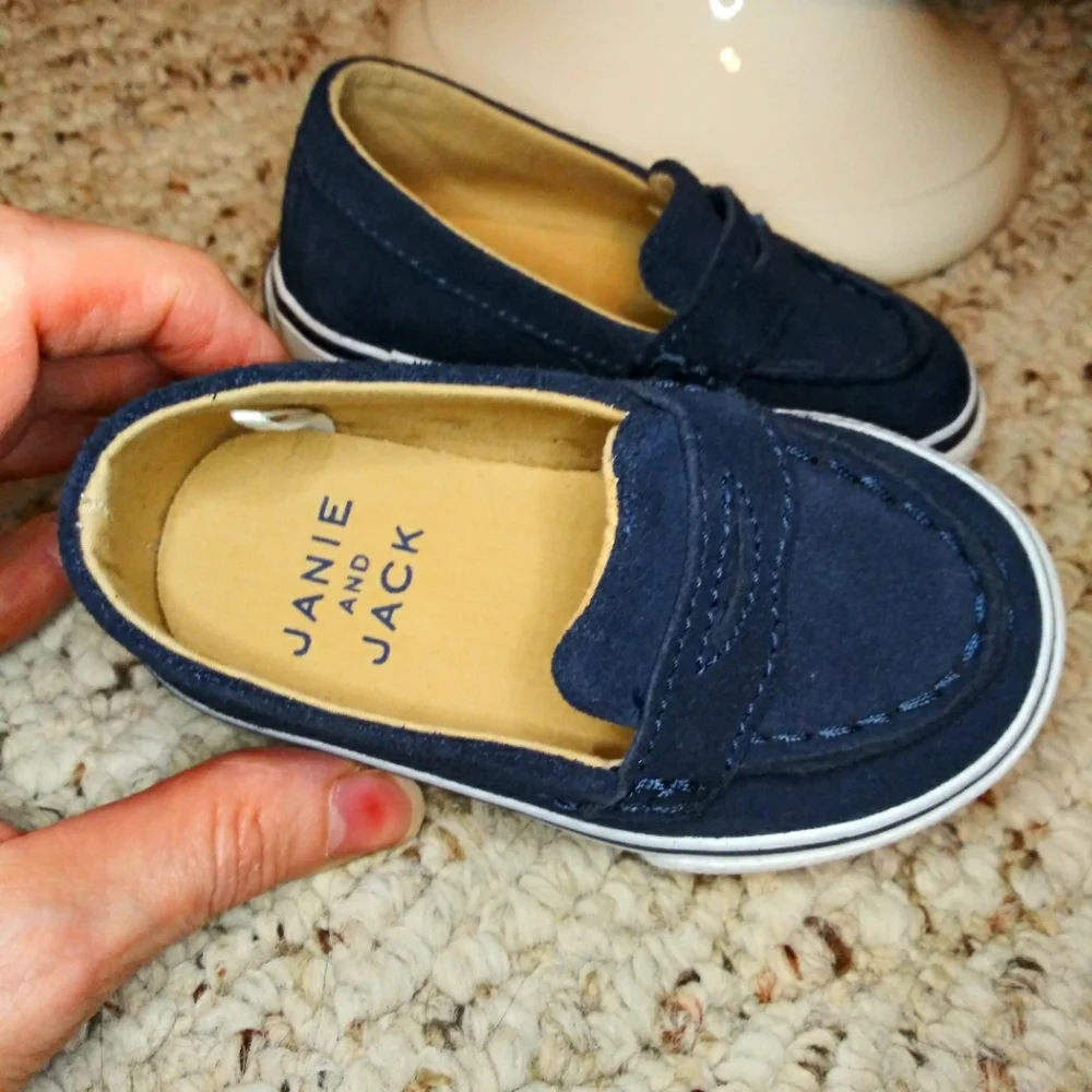 Janie And Jack Navy Suede Sneaker Loafers